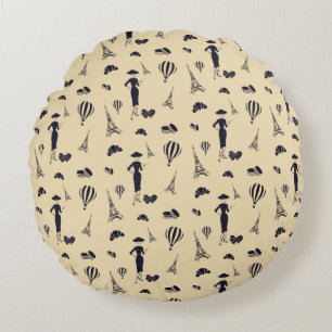 Klassisk Vintage 50:s Mode Round Dekorativ kudde