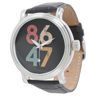Klassisk Vintage 80-tals stil 86 47 Anti Trump  Armbandsur
