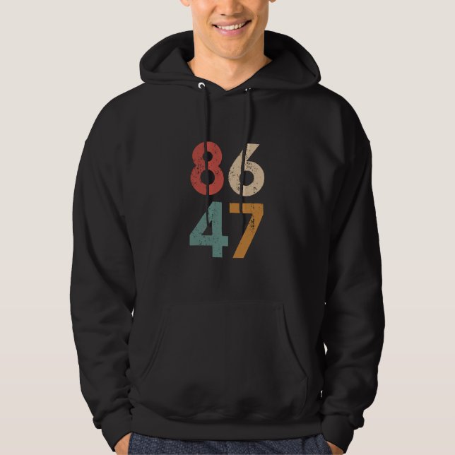 Klassisk Vintage 80s Stil 86 47 antitrumpump Hoodie (Framsida)
