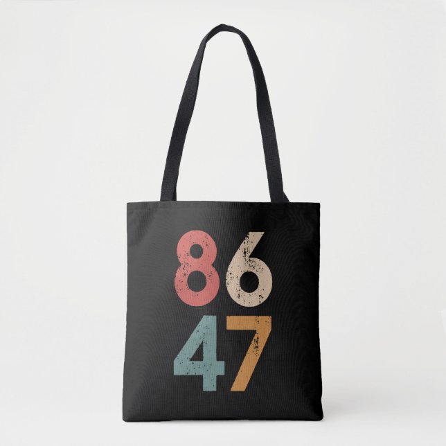 Klassisk Vintage 80s Stil 86 47 antitrumpump Tygkasse (Framsida)