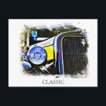 *~* Klassisk Vintage Antik Målning Stark Bil Vykort<br><div class="desc">VYKORT  VYKORT - KLASISKA BILAR RETRO - FÄRGSÄTTA LJUS Grunge-stil Digitalt Förbättrade Målningar - PERSONANPASSAD TEXT OM ÖNSKAD. - högpresterande bil.</div>