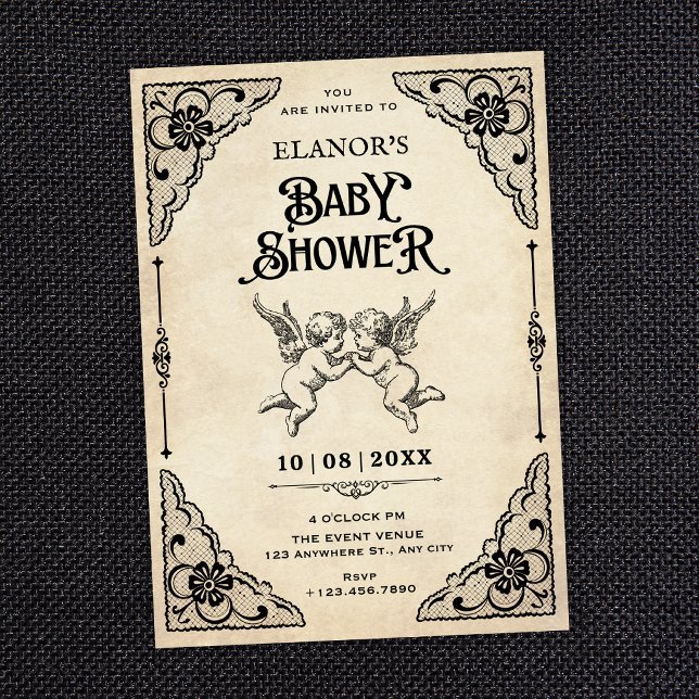 Klassisk vintage baby shower inbjudningar (Skapare uppladdad)