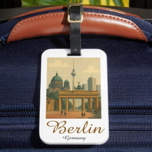 Klassisk Vintage Berlin, Tysklant landmärke Bagagebricka