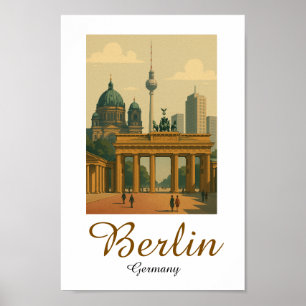 Klassisk Vintage Berlin, Tysklant landmärke Poster