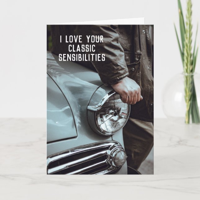 Klassisk Vintage bil-drivrutinsjubileum Kort (Framsida)