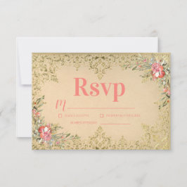 Klassisk Vintage Blommigt Quinceañera Birthday OSA Kort
