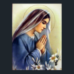 Klassisk Vintage Blsed Virgin Mary Mor of God Poster<br><div class="desc">Snygg,  vintage,  feminin bild av den välsignade jungfrun Mary.</div>