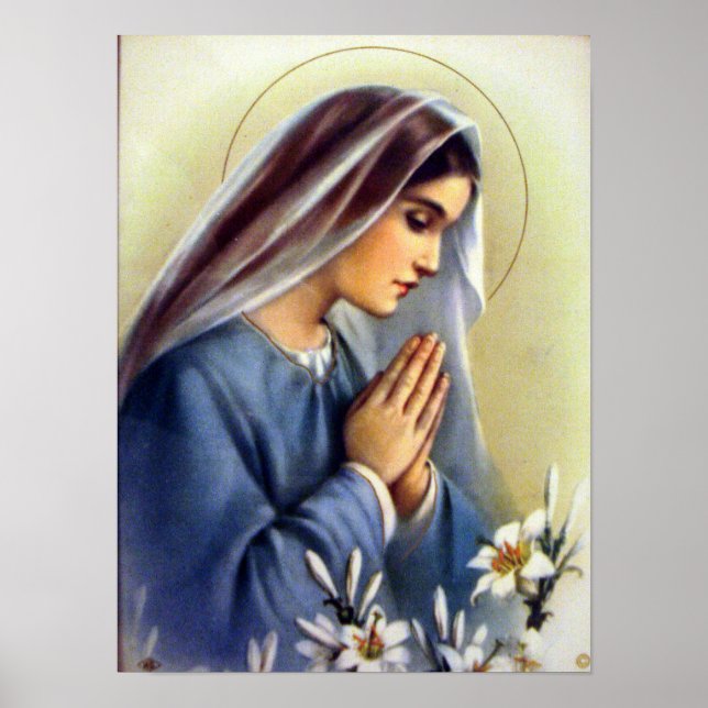 Klassisk Vintage Blsed Virgin Mary Mor of God Poster (Framsidan)