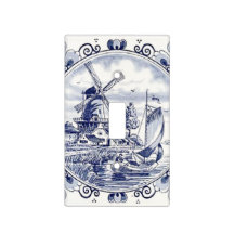 Klassisk Vintage Chic Holländsk Vindkraft Delft Bl