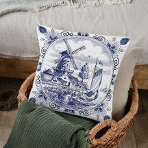Klassisk Vintage Chic Nederländska Kvarn Delft Blu