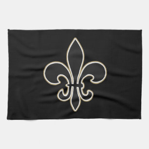 Klassisk Vintage-Etsning Fleur-de-lis Konst Kökshandduk