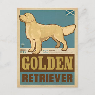 Klassisk Vintage Golden Retriever Vykort