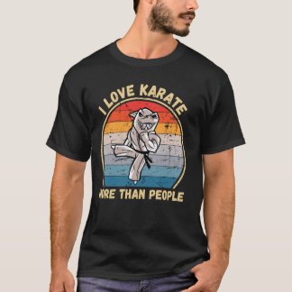 Klassisk Vintage Haj Jag älskar Karate Mer Än Männ T Shirt