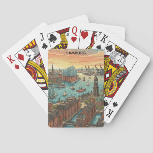 Klassisk Vintage Hamburg Tyskland Resa  Casinokort
