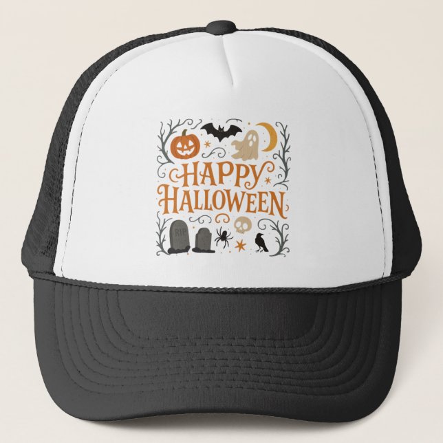 Klassisk, vintage Happy halloween Keps (Framsida)