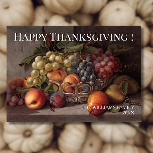 Klassisk Vintage Happy thanksgiving höstfrukt Kort