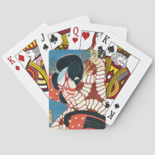 Klassisk vintage japanese kabuki samurai Utagawa Casinokort