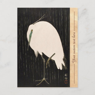 Klassisk vintage japanese ukiyo-e white crane art vykort