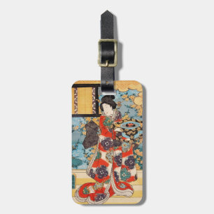 Klassisk vintage japansk geisha ukiyo-e Utagawa Bagagebricka