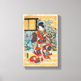 Klassisk vintage japansk geisha ukiyo-e Utagawa Canvastryck