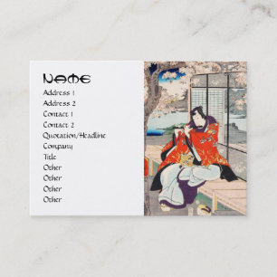 Klassisk vintage japansk ukiyo-e flöjtspelare kons visitkort