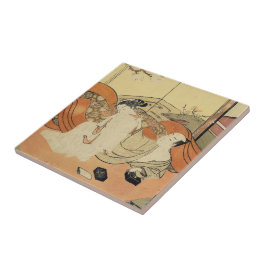 Klassisk vintage japansk ukiyo-e oiran art kakelplatta