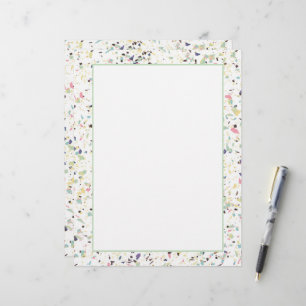 Klassisk vintage marmor terrazzo pastell design brevhuvud