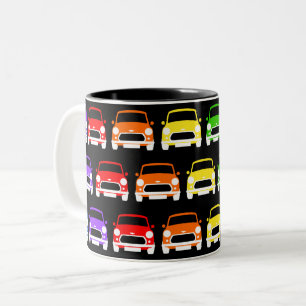 Klassisk Vintage Mini Cooper Rainbow Två-Tonad Mugg