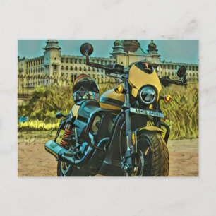 klassisk vintage motorcykel present vykort