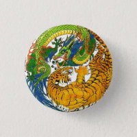 Klassisk Vintage orientalisk Yin Yang Dragon Tiger