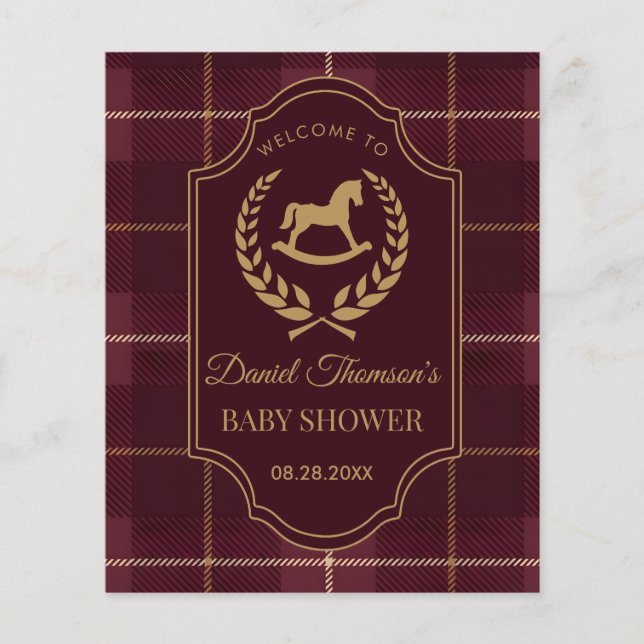 klassisk Vintage Polo-häst Baby shower  Flygblad (Framsidan)
