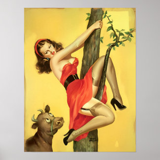 Klassisk Vintage Poster upp-flicka