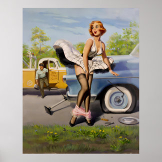 Klassisk Vintage Poster upp-flicka