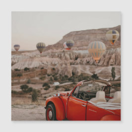 Klassisk Vintage Red Car Watching Luftballonger