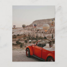 Klassisk Vintage Red Car Watching Luftballonger