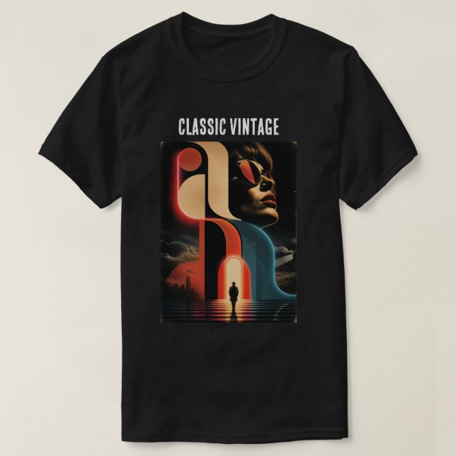 Klassisk Vintage Retro Abstrakt Grafik T Shirt (Design framsida)