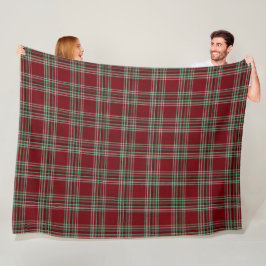 Klassisk Vintage Röd Grön Texturerad Tartan Rutig Fleecefilt
