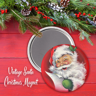 Klassisk Vintage Santa Checka in hans lista Magnet
