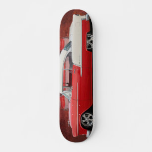 Klassisk Vintage Skate, Car Chevy Bel Luft Red Whi Mini Skateboard Bräda 18,7 Cm