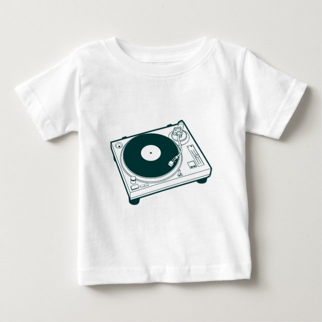 Klassisk Vintage Skivspelare Retro Grafik Tee Shirt (Framsida)