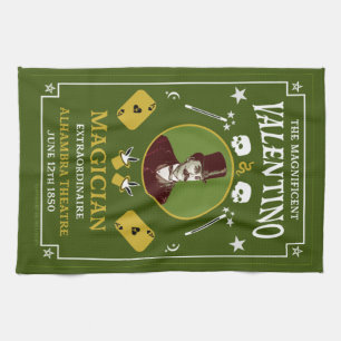 Klassisk vintage som segrare för magi Illusionist Kökshandduk