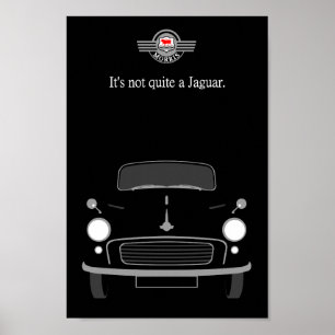 Klassisk vintage svart Morris Minor car Poster
