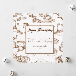 Klassisk Vintage Tacksgiving Minimalistisk Rustik  Julkort