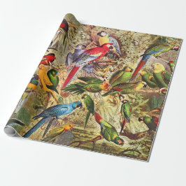 Klassisk Vintage Tropical Birds Parrots Presentpapper