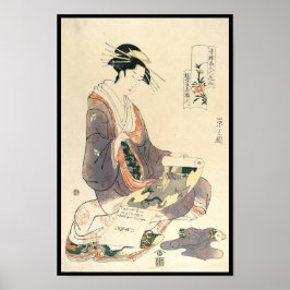 Klassisk vintage ukiyo-e geisha japansk dam konst poster