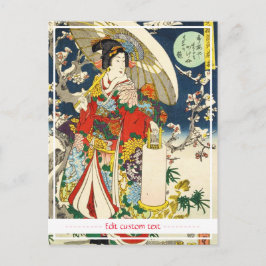 Klassisk vintage ukiyo-e geisha med paraply vykort