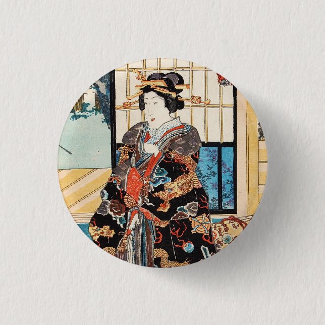 Klassisk vintage ukiyo-e japanese geisha Utagawa Knapp (Framsida)