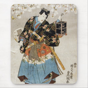 Klassisk vintage ukiyo-e samurai gammal rulla musmatta