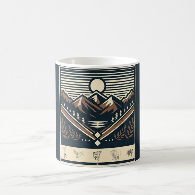 Klassisk/vintage utomhus/vildmark kaffemugg (Center)