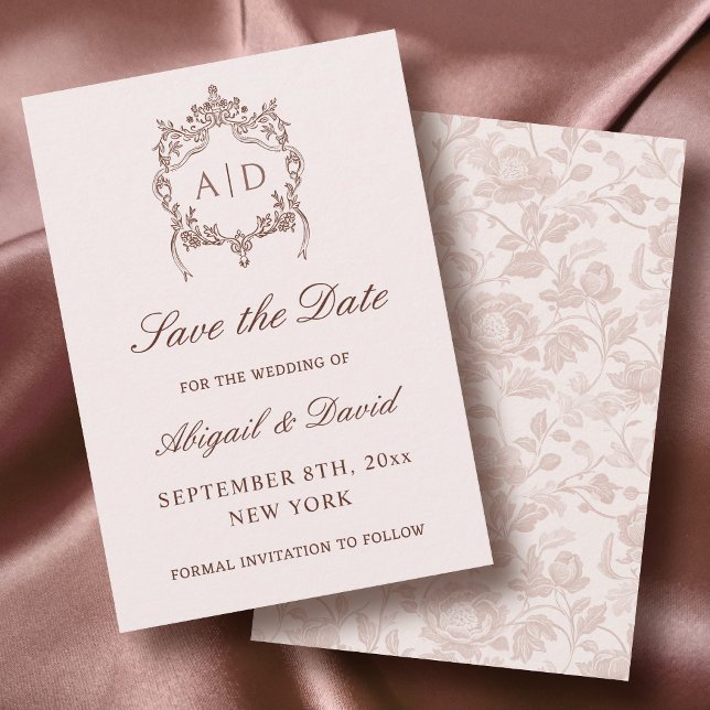 Klassisk Vintage Vapensköld Bröllop spara datum Spara Datumet (Skapare uppladdad)